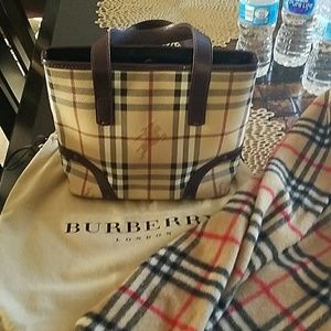 Authentic Burberry Heymarket Mini Tote.
